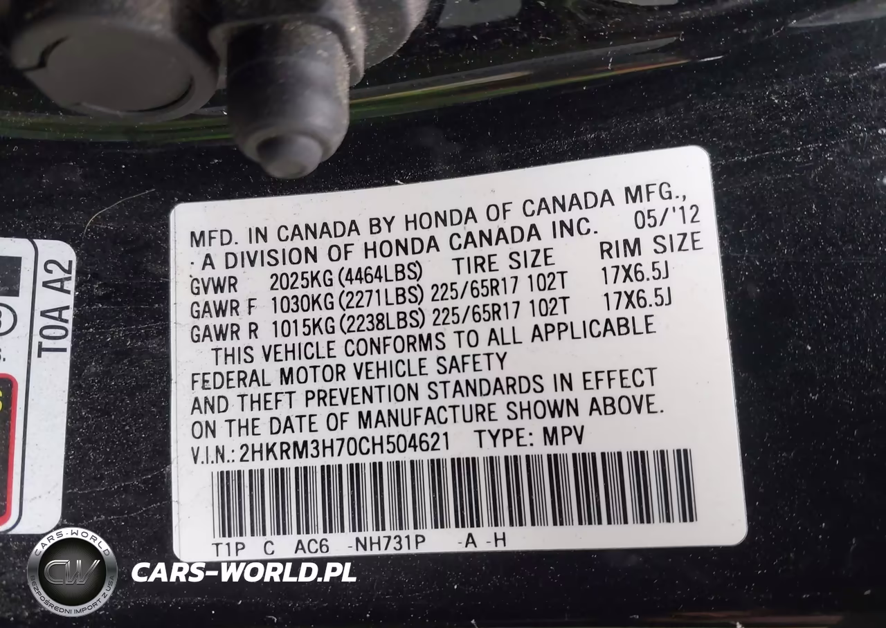 2012 Honda Cr-V Ex-L VIN:2HKRM3H70CH504621 - 9