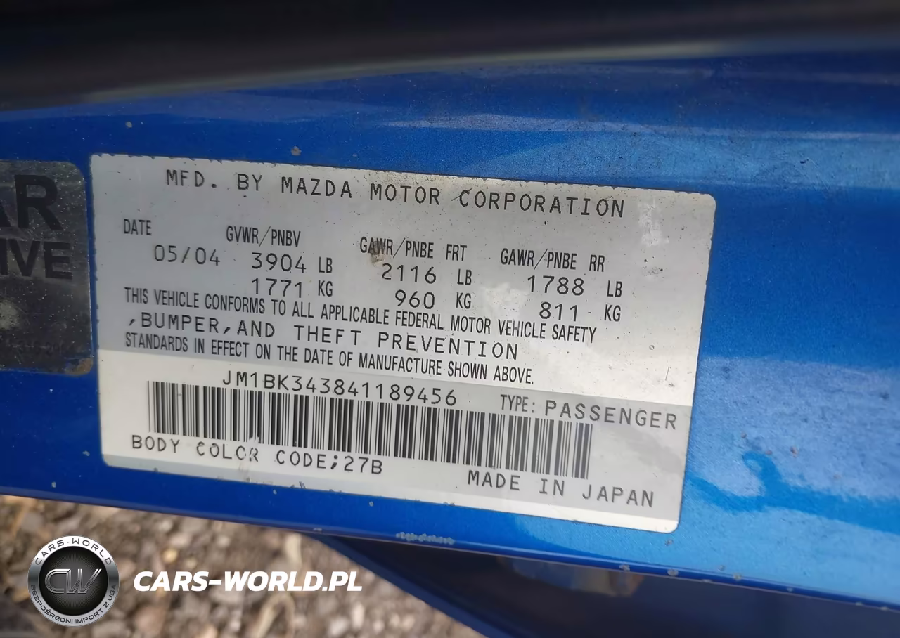 2004 Mazda Mazda3 S VIN:JM1BK343841189456 - 9