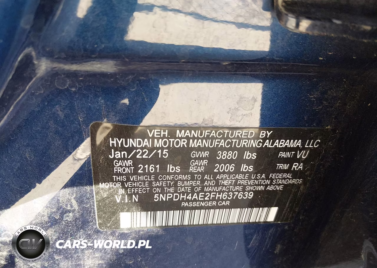 2015 Hyundai Elantra Se VIN:5NPDH4AE2FH637639 - 9