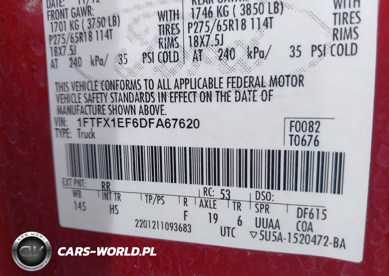 2013 Ford F-150 Fx4-Lariat-Stx-Xl-Xlt VIN:1FTFX1EF6DFA67620 - 9