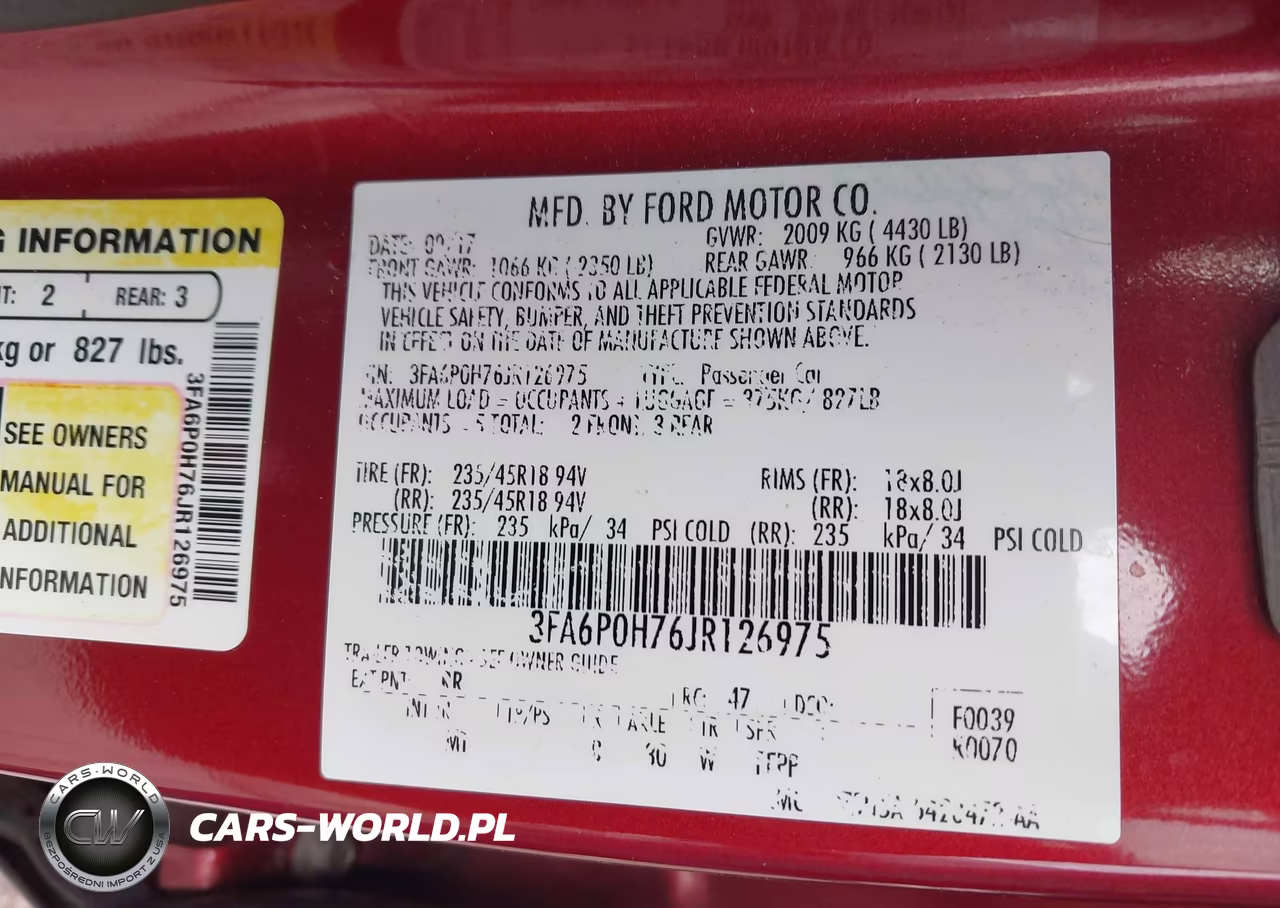 2018 Ford Fusion Se VIN:3FA6P0H76JR126975 - 9