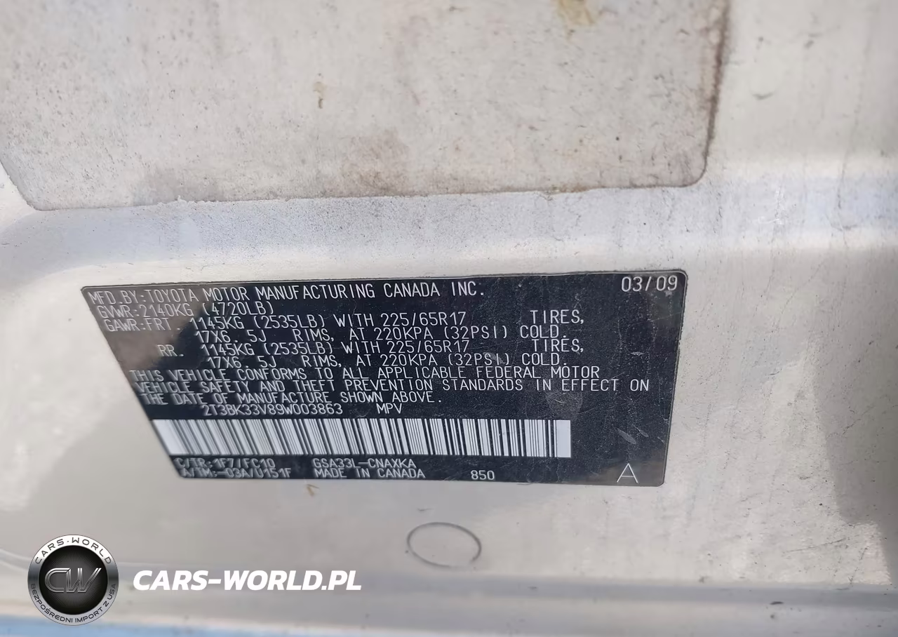 2009 Toyota Rav4 Base V6 VIN:2T3BK33V89W003863 - 9