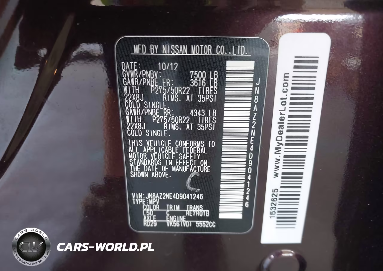2013 Infiniti Qx56 VIN:JN8AZ2NE4D9041246 - 9