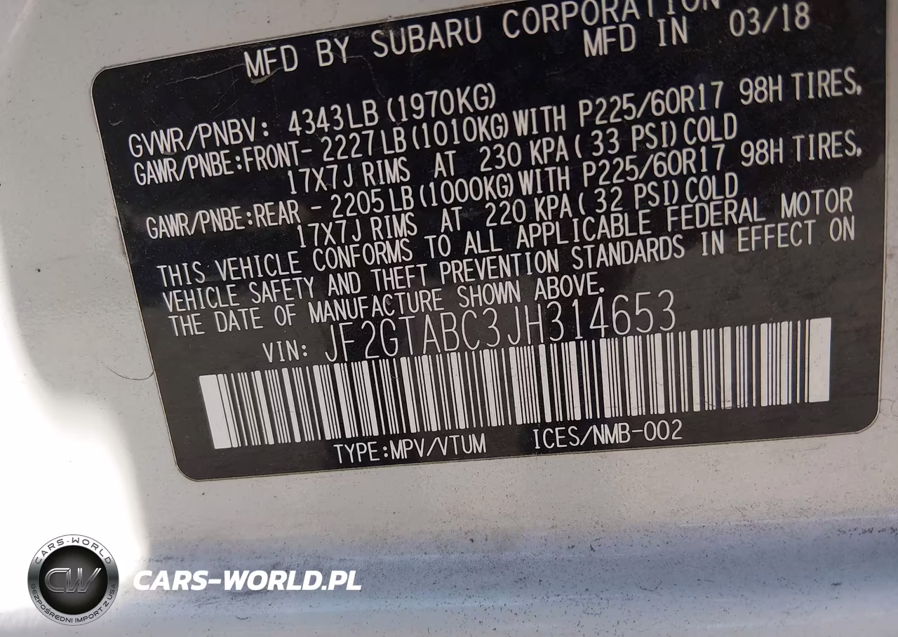 2018 Subaru Crosstrek 2.0I Premium VIN:JF2GTABC3JH314653 - 9