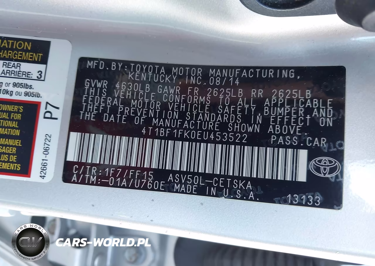 2014 Toyota Camry Se VIN:4T1BF1FK0EU453522 - 9