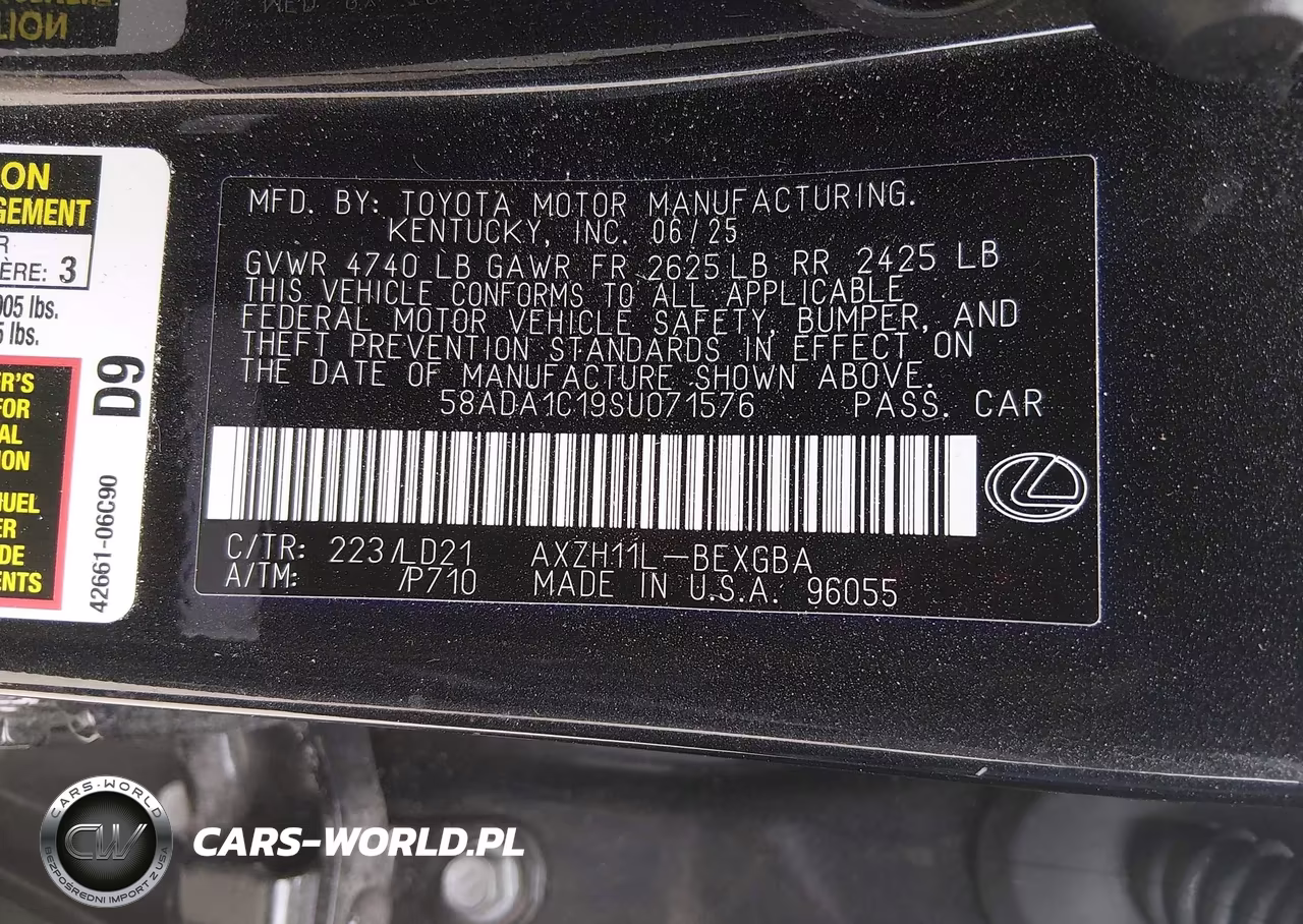 2025 Lexus Es 300H F Sport Design VIN:58ADA1C19SU071576 - 9