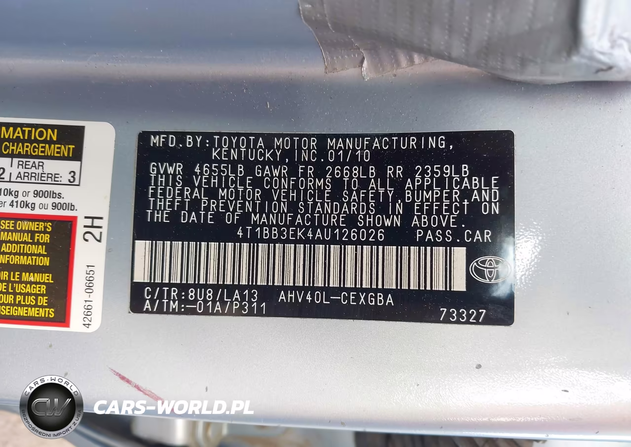 2010 Toyota Camry Hybrid VIN:4T1BB3EK4AU126026 - 9