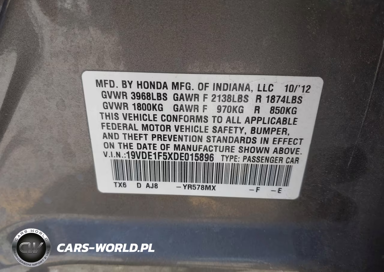 2013 Acura Ilx 2.0L VIN:19VDE1F5XDE015896 - 9