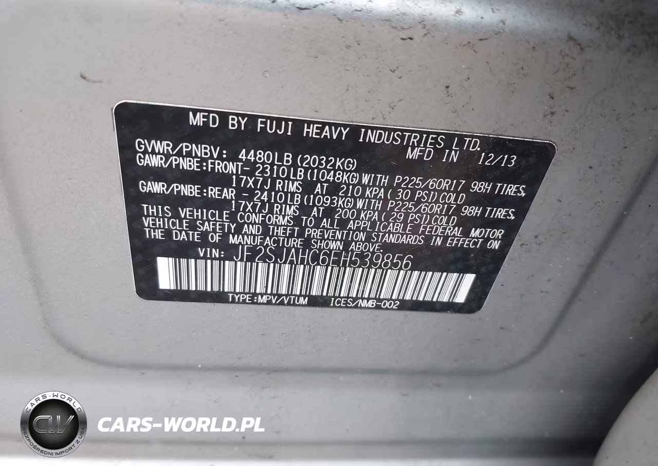 2014 Subaru Forester 2.5I Limited VIN:JF2SJAHC6EH539856 - 9