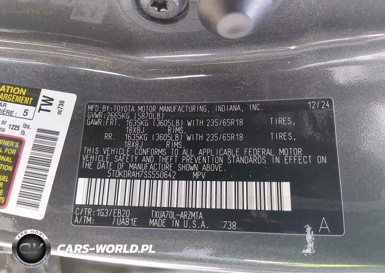 2025 Toyota Highlander Xle VIN:5TDKDRAH7SS550642 - 9