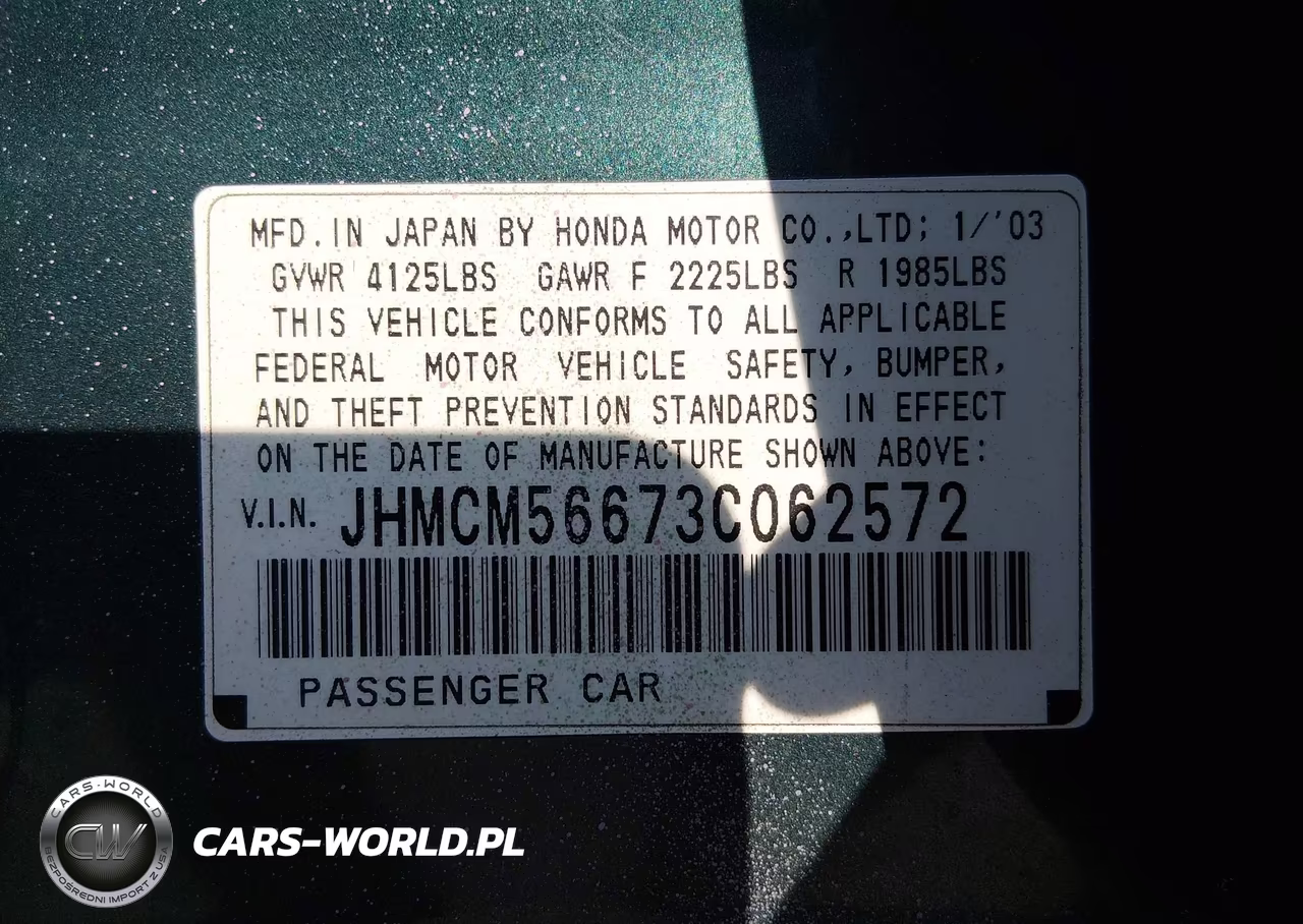 2003 Honda Accord 2.4 Ex VIN:JHMCM56673C062572 - 8