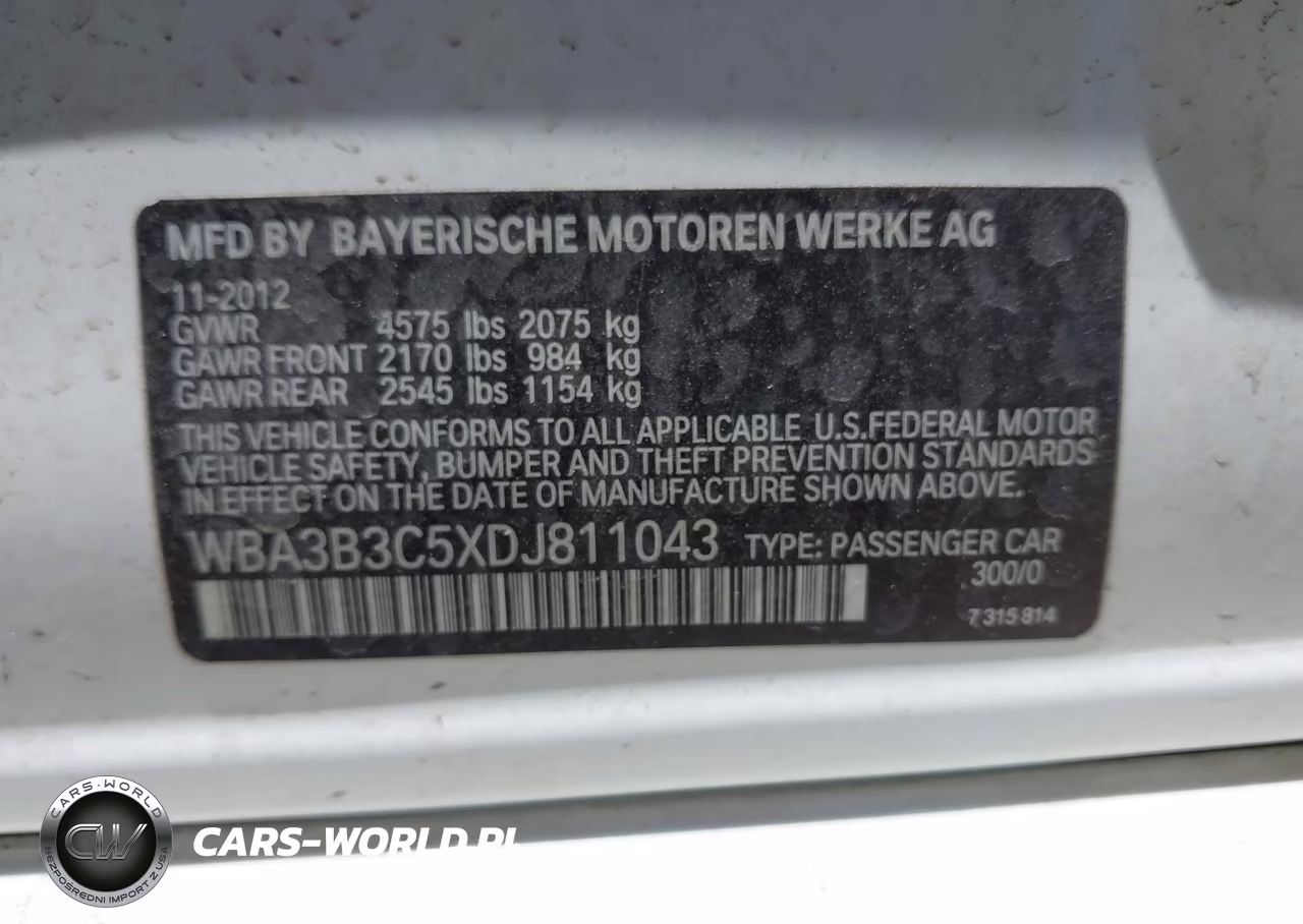 2013 BMW 328I xDrive VIN:WBA3B3C5XDJ811043 - 9