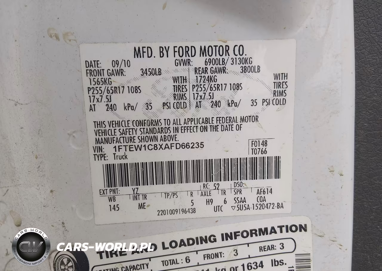 2010 Ford F-150 Fx2 Sport-Xl-Xlt VIN:1FTEW1C8XAFD66235 - 9