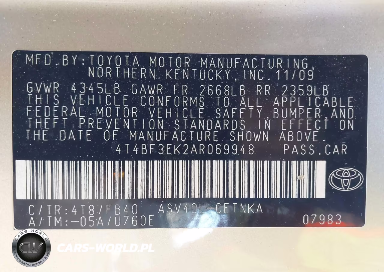 2010 Toyota Camry Le VIN:4T4BF3EK2AR069948 - 9