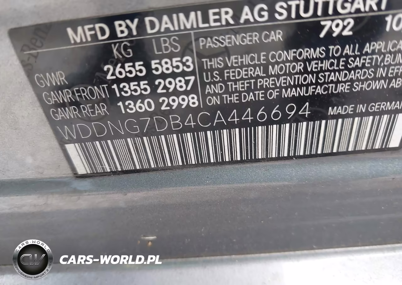 2012 Mercedes-Benz S 550 VIN:WDDNG7DB4CA446694 - 9