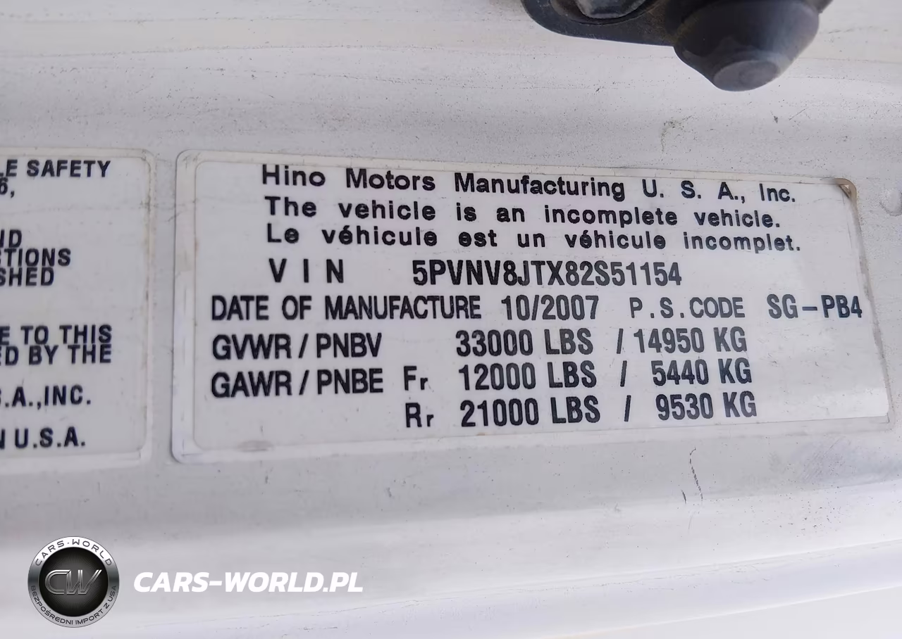 2008 Hino Hino 338 VIN:5PVNV8JTX82S51154 - 8