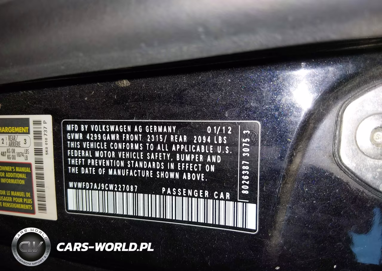 2012 Volkswagen Gti 2-Door VIN:WVWFD7AJ9CW227087 - 9