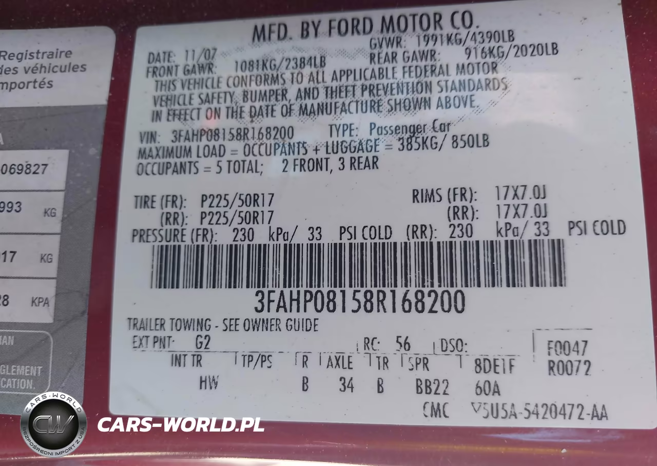 2008 Ford Fusion Sel VIN:3FAHP08158R168200 - 9