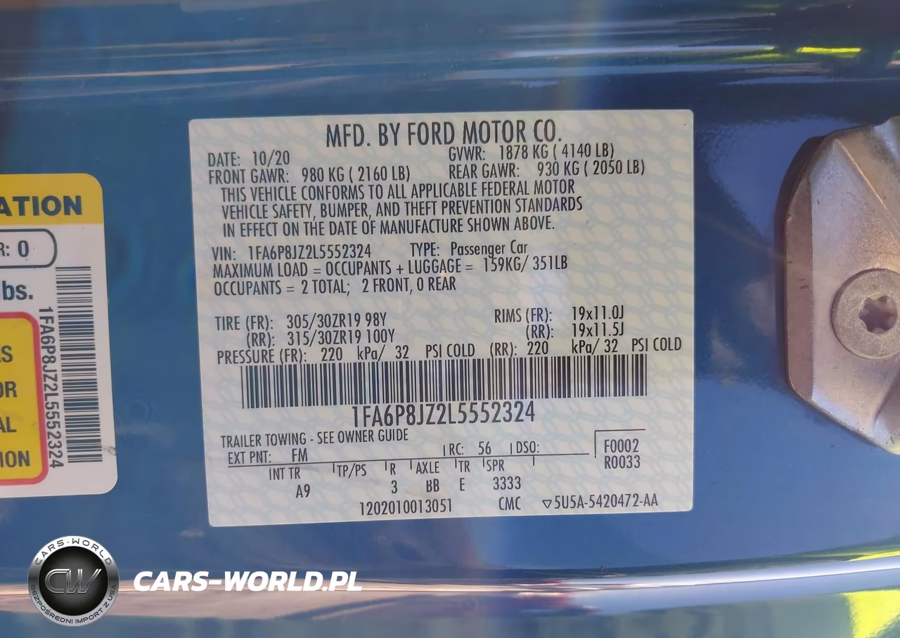 2020 Ford Mustang Shelby Gt350R Fastback VIN:1FA6P8JZ2L5552324 - 9