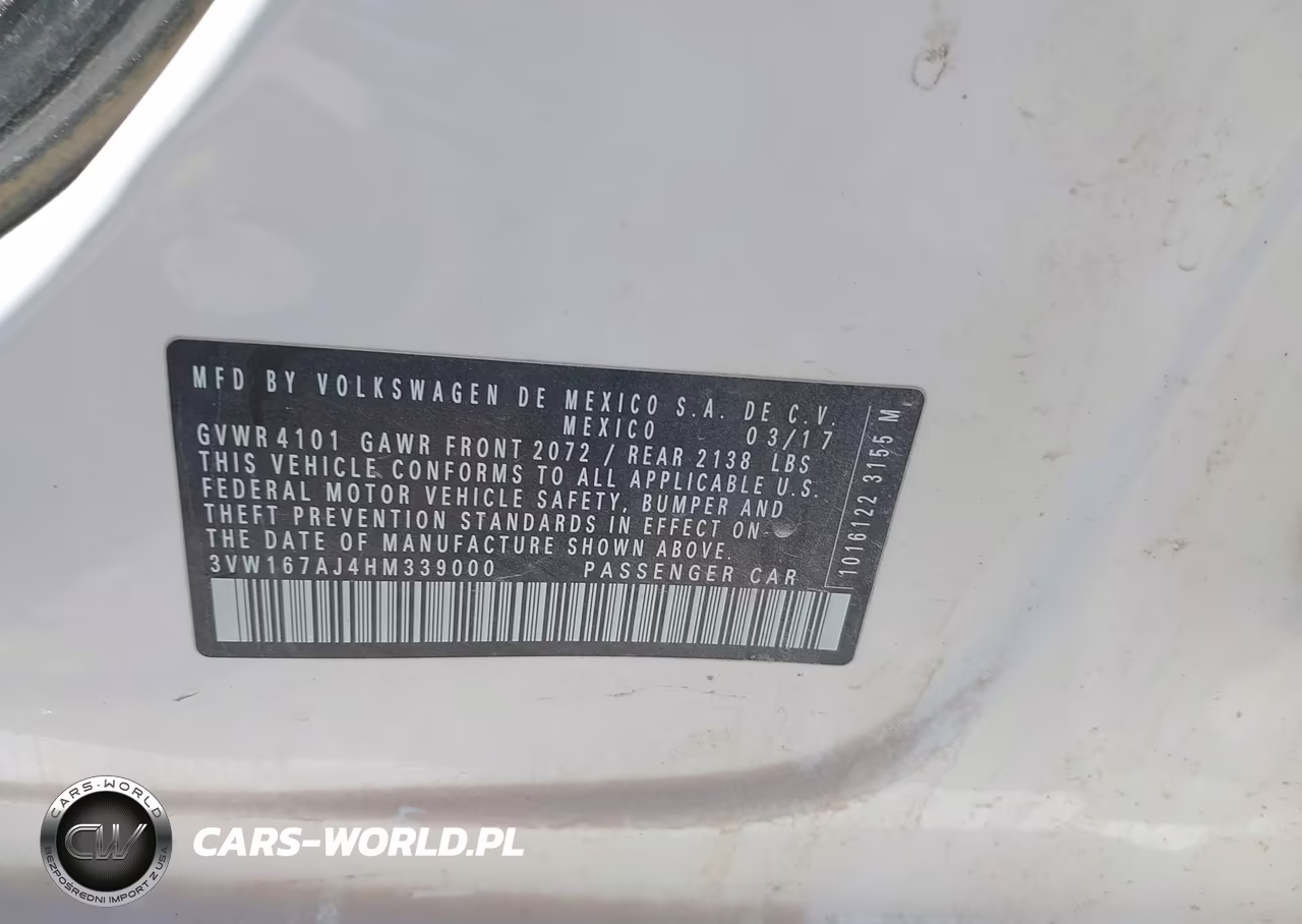 2017 Volkswagen Jetta 1.4T S VIN:3VW167AJ4HM339000 - 9