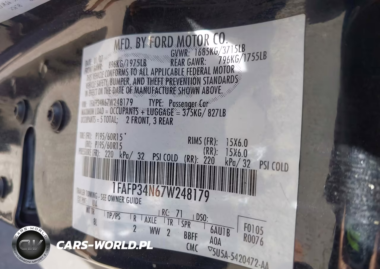2007 Ford Focus S-Se-Ses VIN:1FAFP34N67W248179 - 9