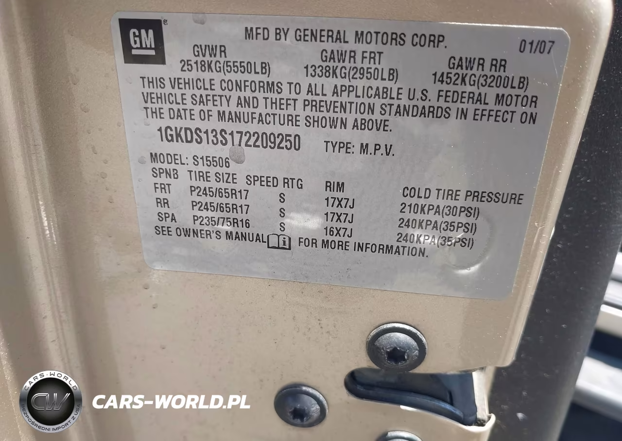 2007 GMC Envoy Sle Commercial VIN:1GKDS13S172209250 - 9