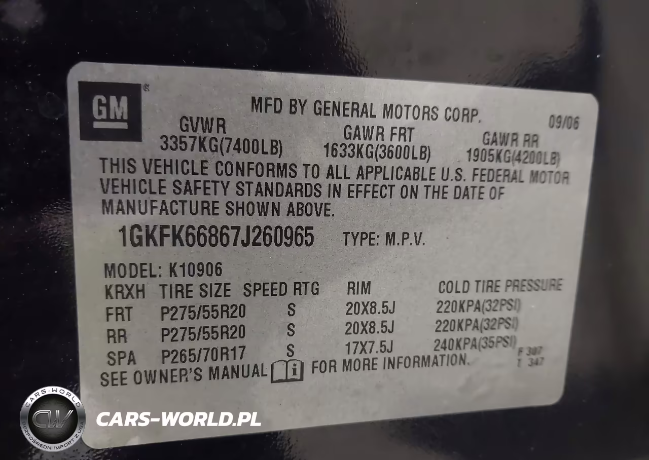 2007 GMC Yukon Xl 1500 Denali VIN:1GKFK66867J260965 - 9