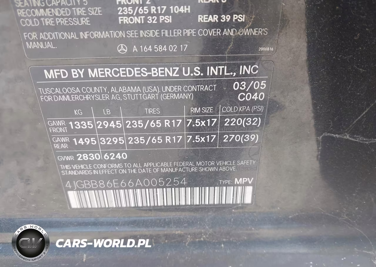 2006 Mercedes-Benz Ml 350 4Matic VIN:4JGBB86E66A005254 - 9