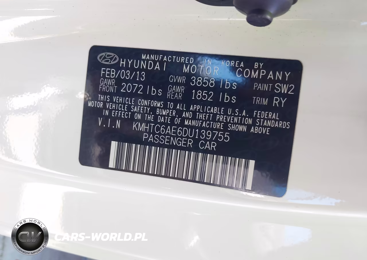 2013 Hyundai Veloster Turbo W-Black VIN:KMHTC6AE6DU139755 - 9