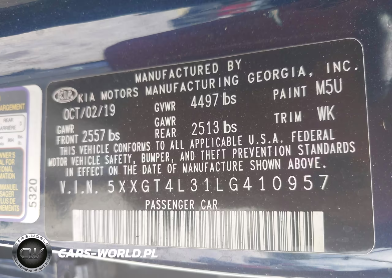 2020 Kia Optima S VIN:5XXGT4L31LG410957 - 9
