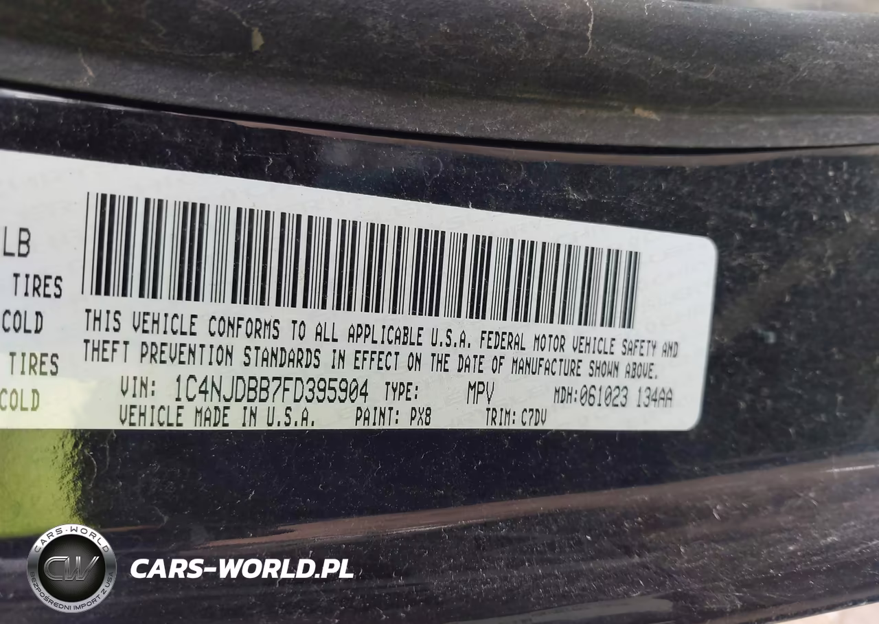 2015 Jeep Compass Sport VIN:1C4NJDBB7FD395904 - 9