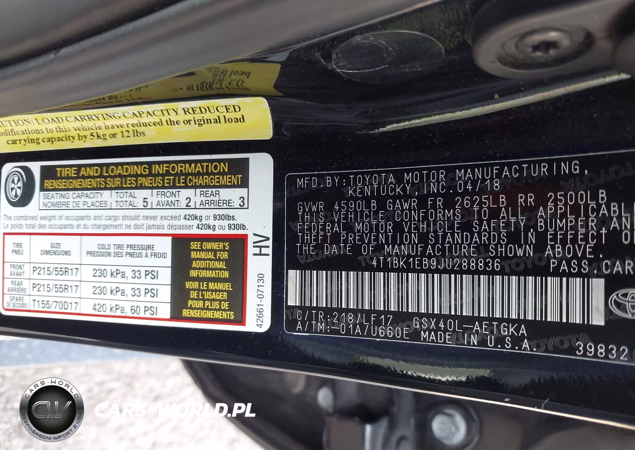 2018 Toyota Avalon Xle Premium VIN:4T1BK1EB9JU288836 - 9