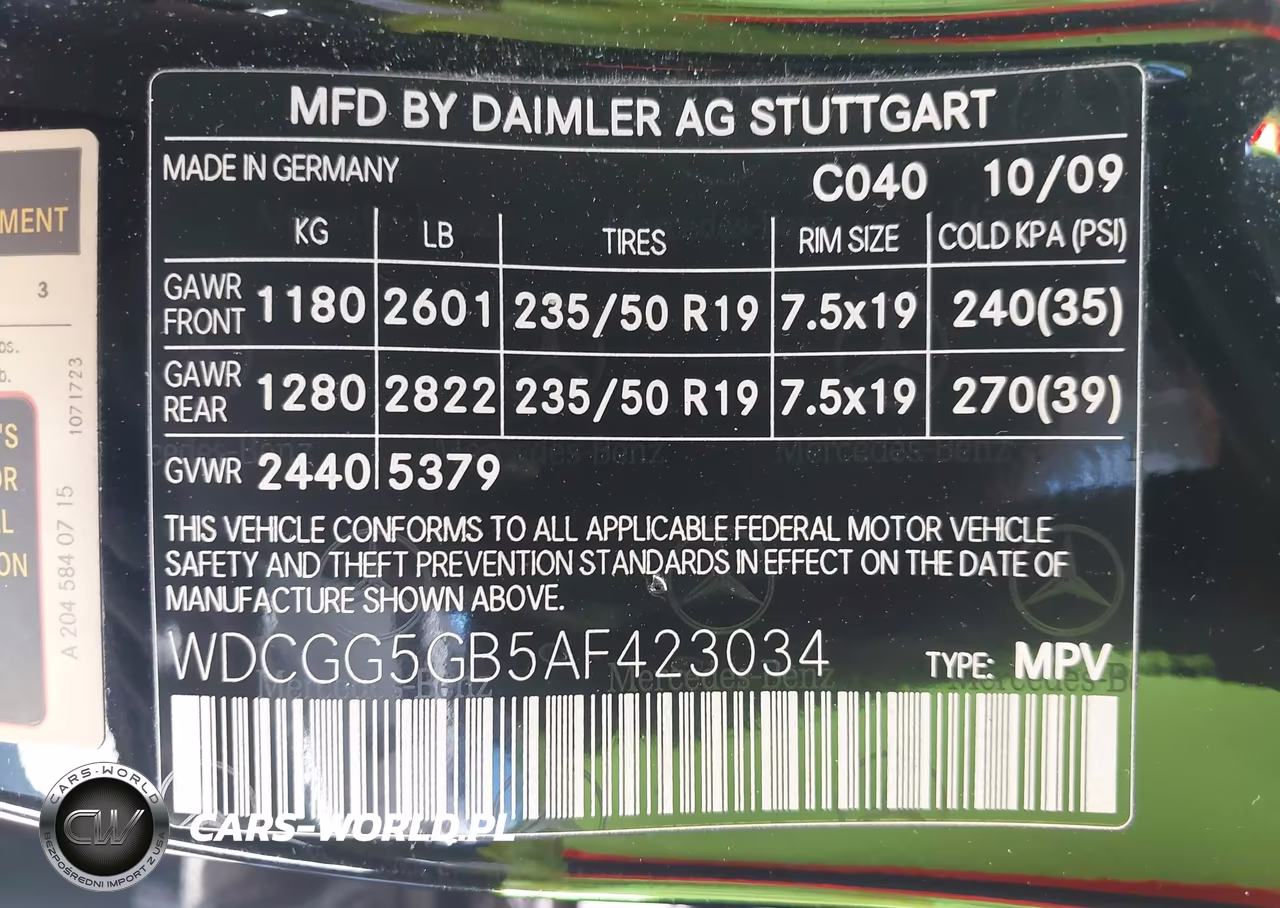2010 Mercedes-Benz Glk 350 VIN:WDCGG5GB5AF423034 - 9