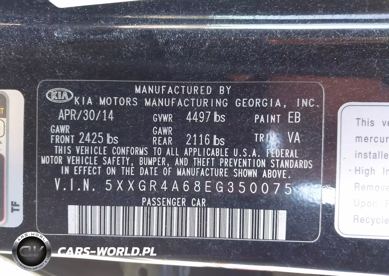 2014 Kia Optima Sxl Turbo VIN:5XXGR4A68EG350075 - 9