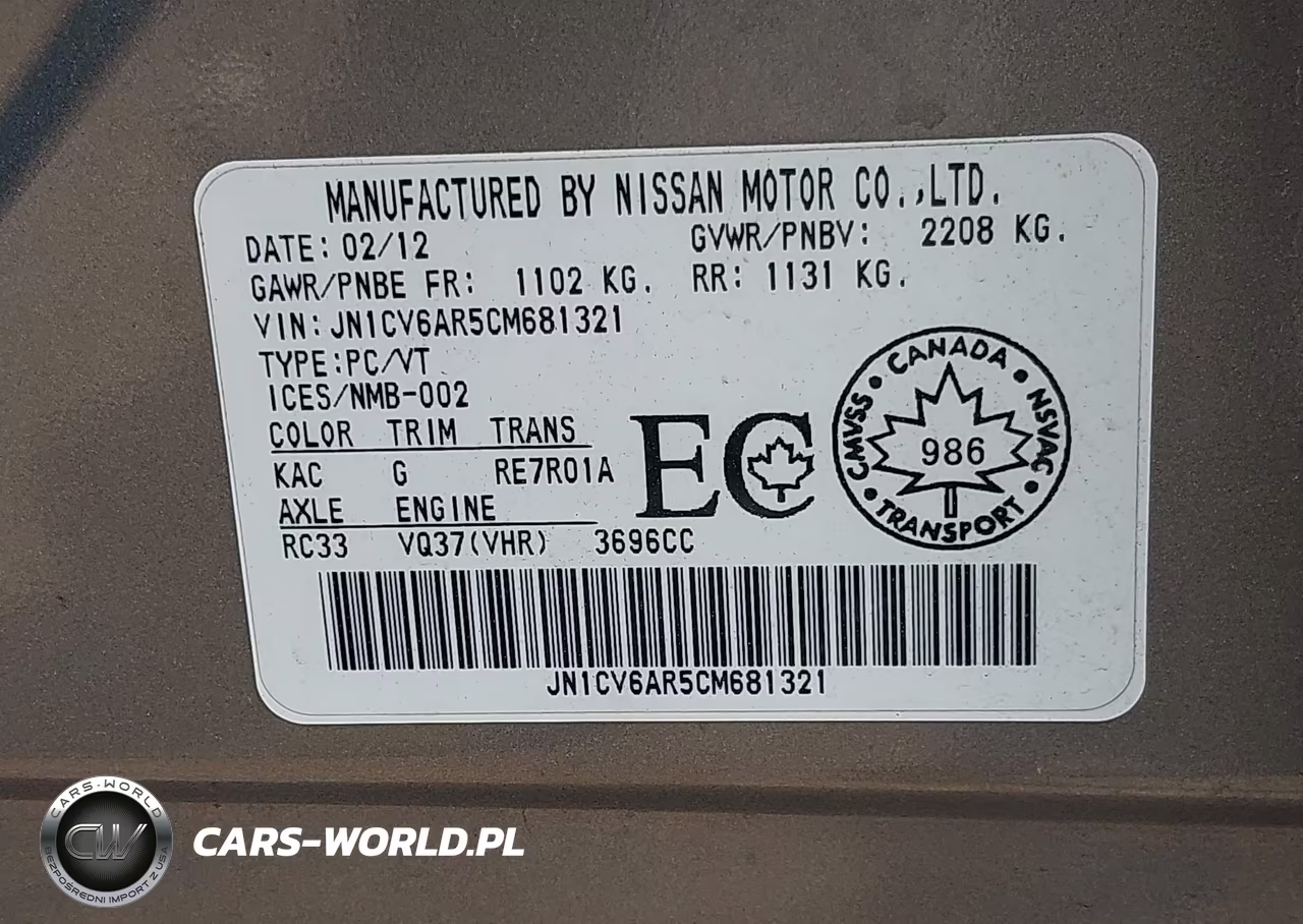2012 Infiniti G37X VIN:JN1CV6AR5CM681321 - 9