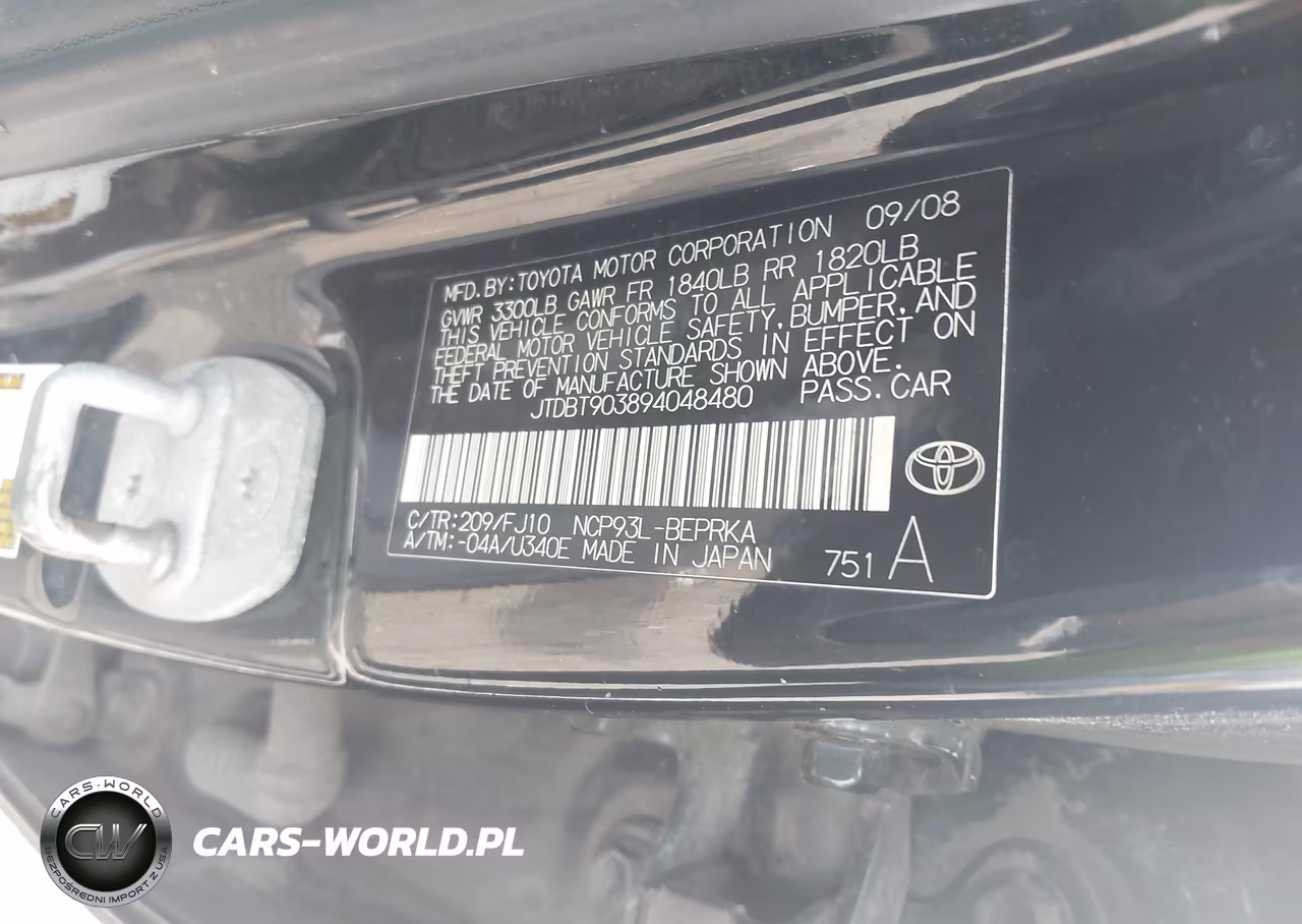 2009 Toyota Yaris VIN:JTDBT903894048480 - 9