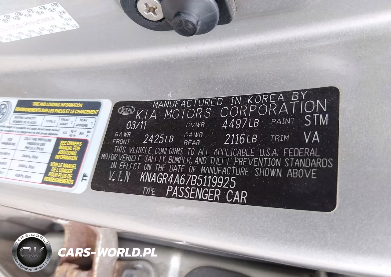 2011 Kia Optima Sx VIN:KNAGR4A67B5119925 - 9