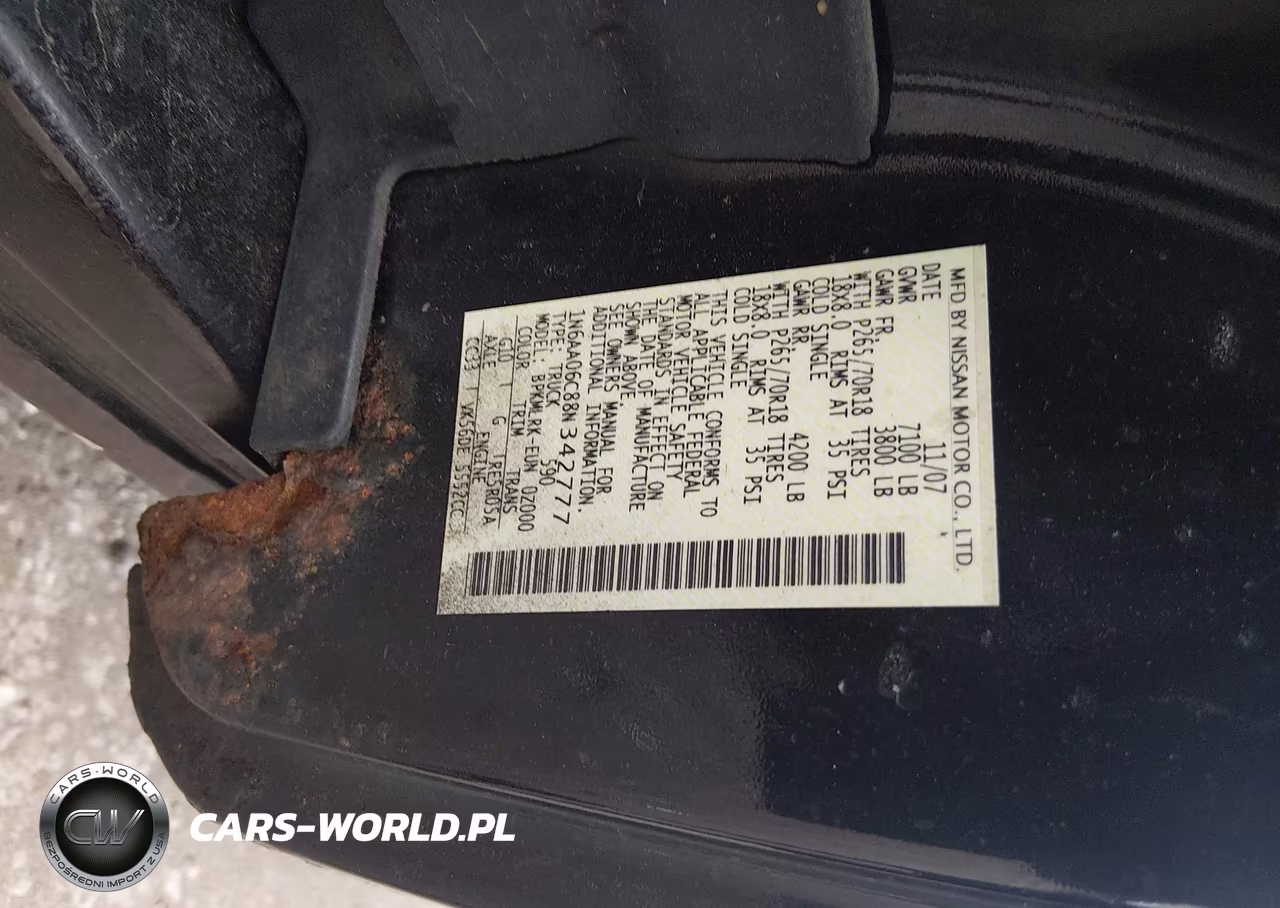 2008 Nissan Titan Pro-4X-Xe VIN:1N6AA06C88N342777 - 9