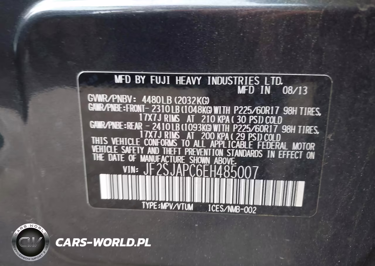 2014 Subaru Forester 2.5I Touring VIN:JF2SJAPC6EH485007 - 9