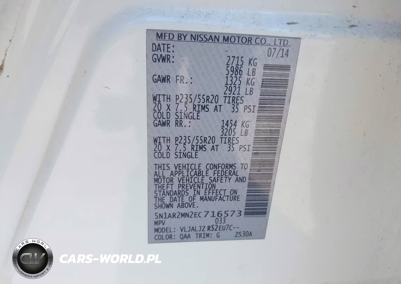 2014 Nissan Pathfinder Platinum VIN:5N1AR2MN2EC716573 - 9