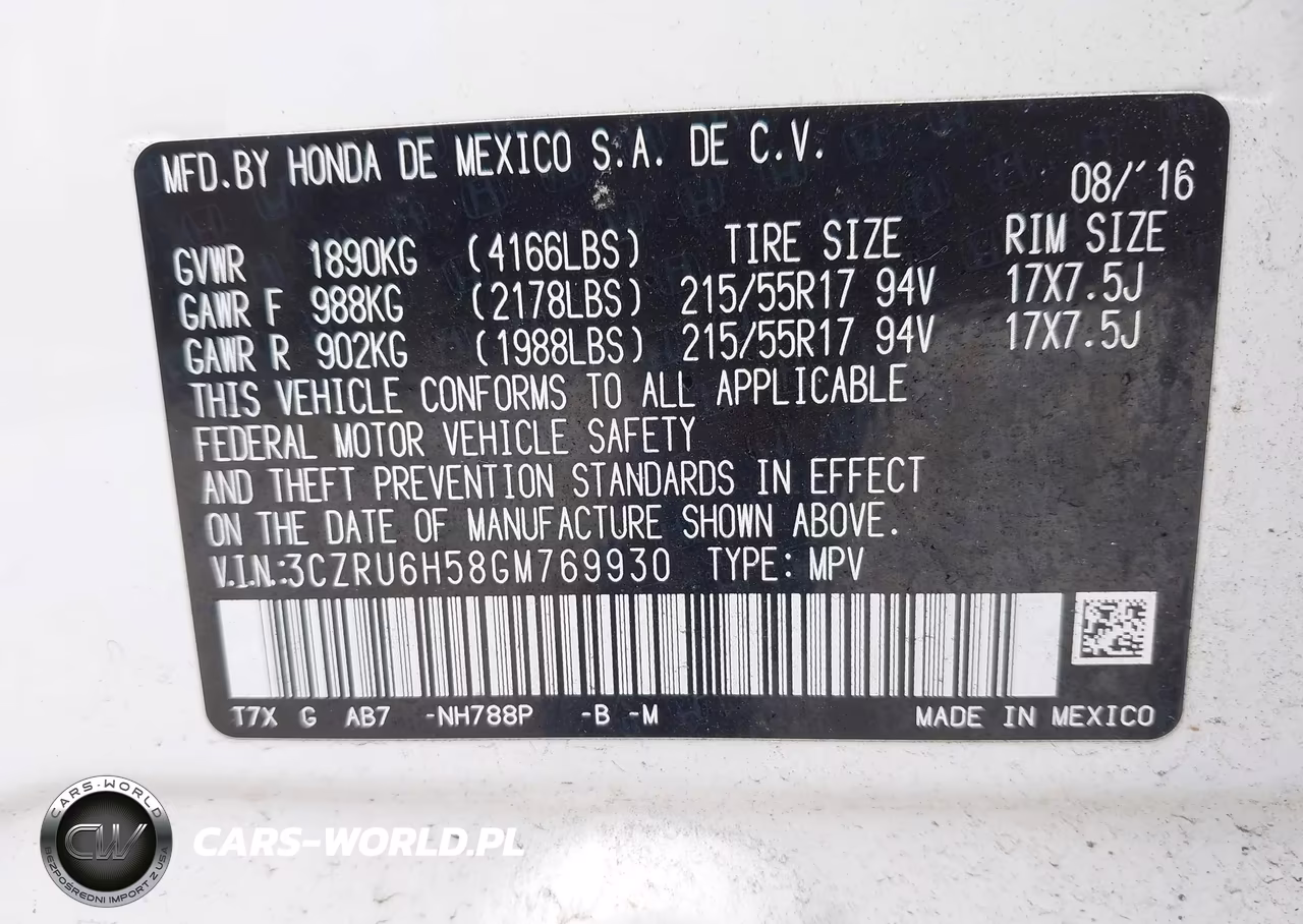 2016 Honda Hr-V Ex VIN:3CZRU6H58GM769930 - 9