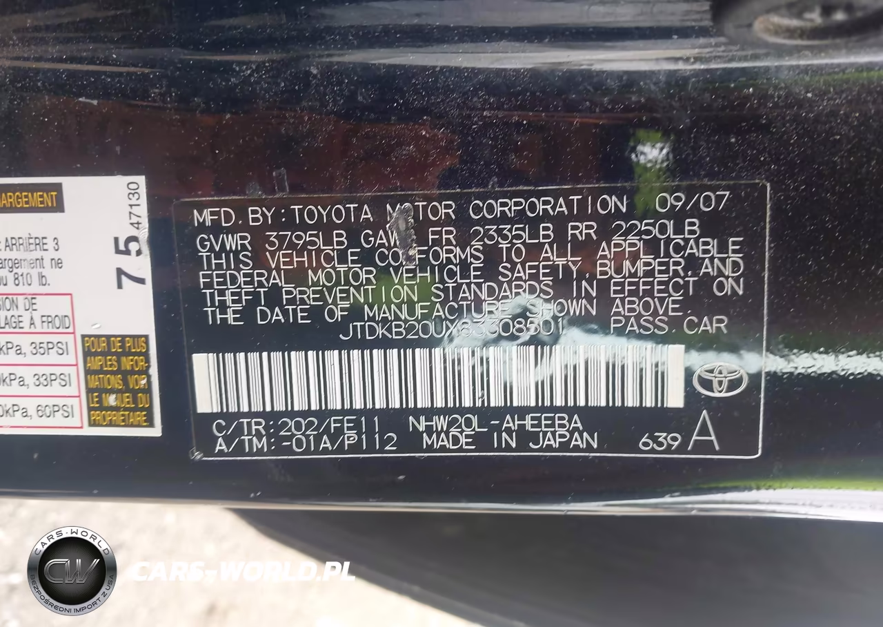 2008 Toyota Prius VIN:JTDKB20UX83308501 - 9