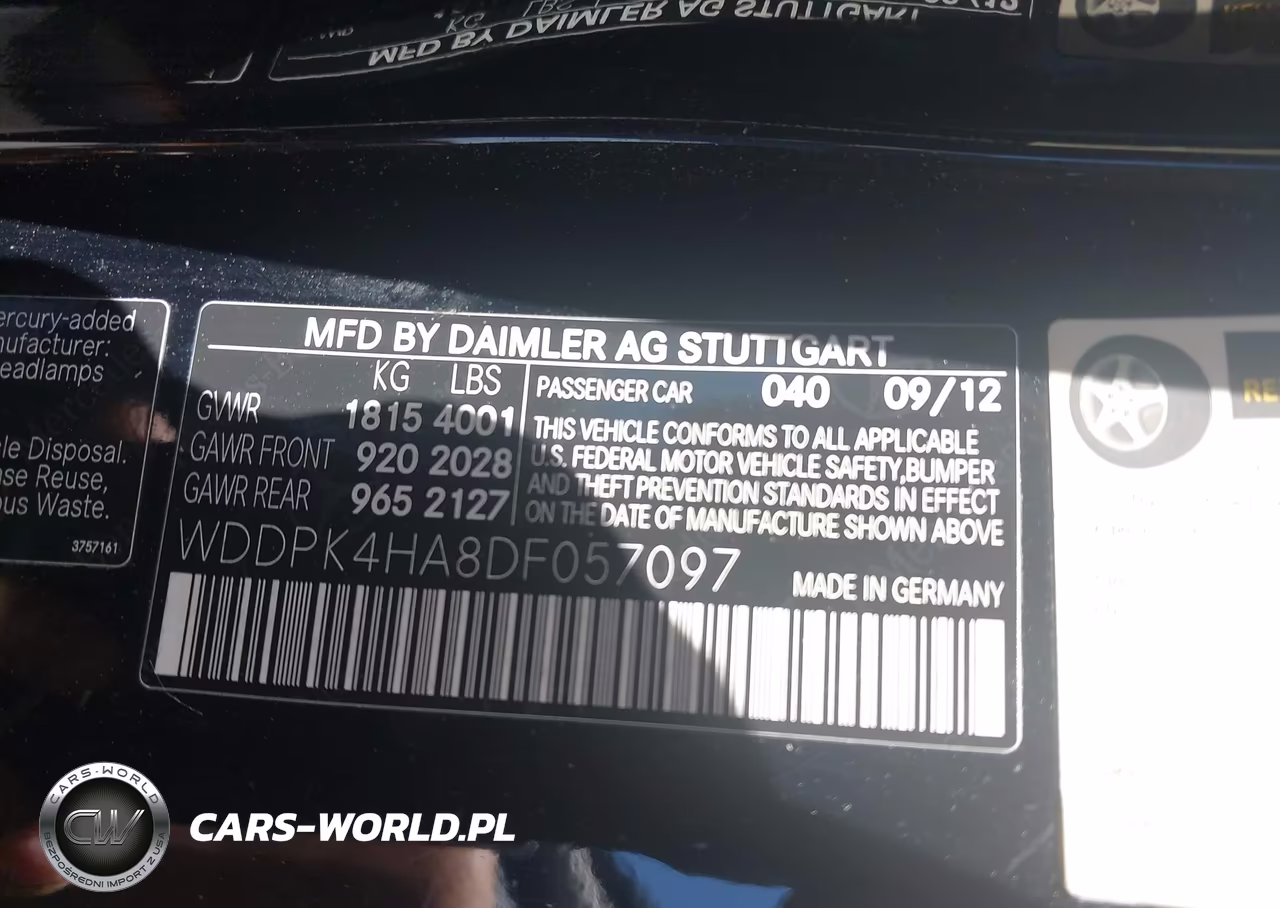 2013 Mercedes-Benz Slk 250 VIN:WDDPK4HA8DF057097 - 9