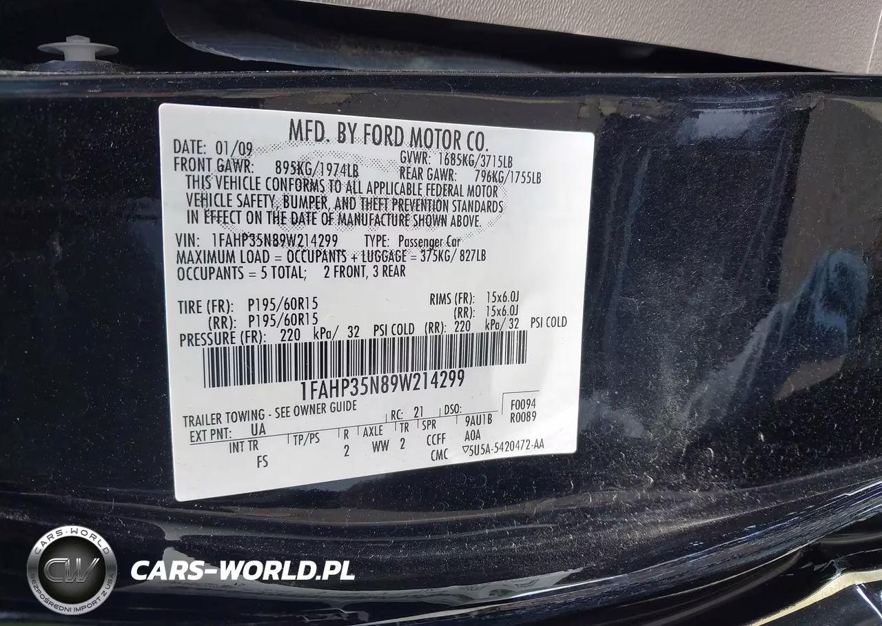 2009 Ford Focus Se VIN:1FAHP35N89W214299 - 9