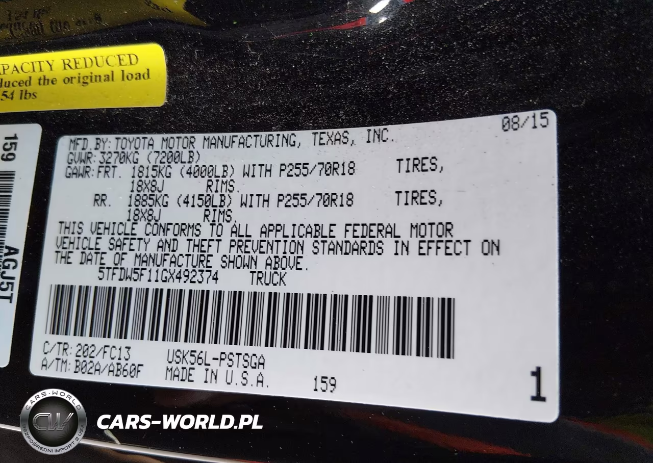 2016 Toyota Tundra Sr5 5.7L V8 VIN:5TFDW5F11GX492374 - 9