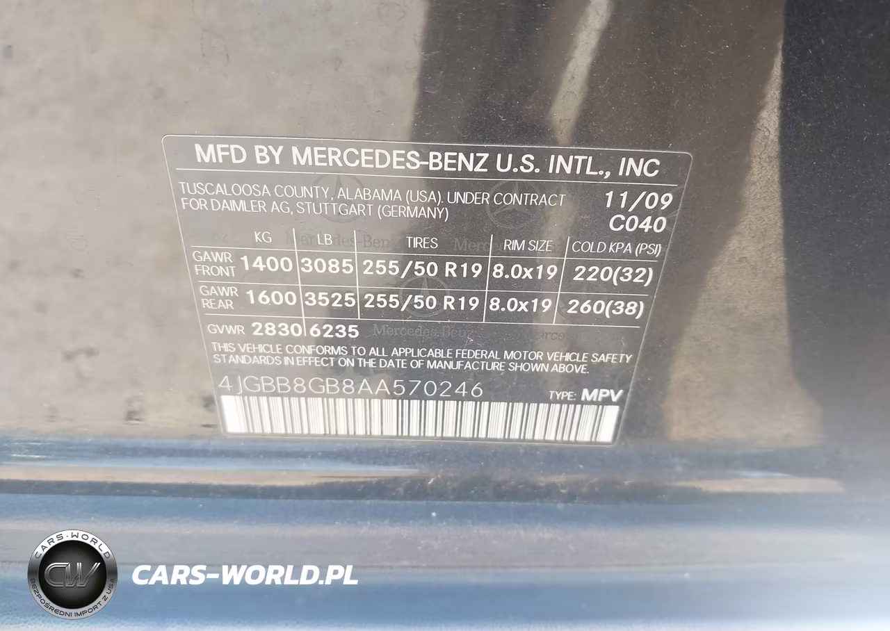 2010 Mercedes-Benz Ml 350 4Matic VIN:4JGBB8GB8AA570246 - 9