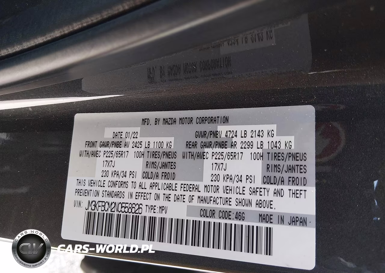 2022 Mazda Cx-5 2.5 S Preferred VIN:JM3KFBCM2N0558626 - 9