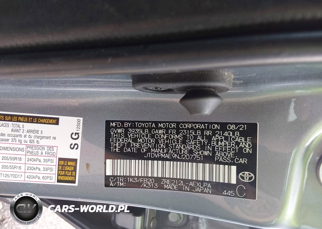 2022 Toyota Corolla Le VIN:JTDVPMAE9NJ207751 - 9