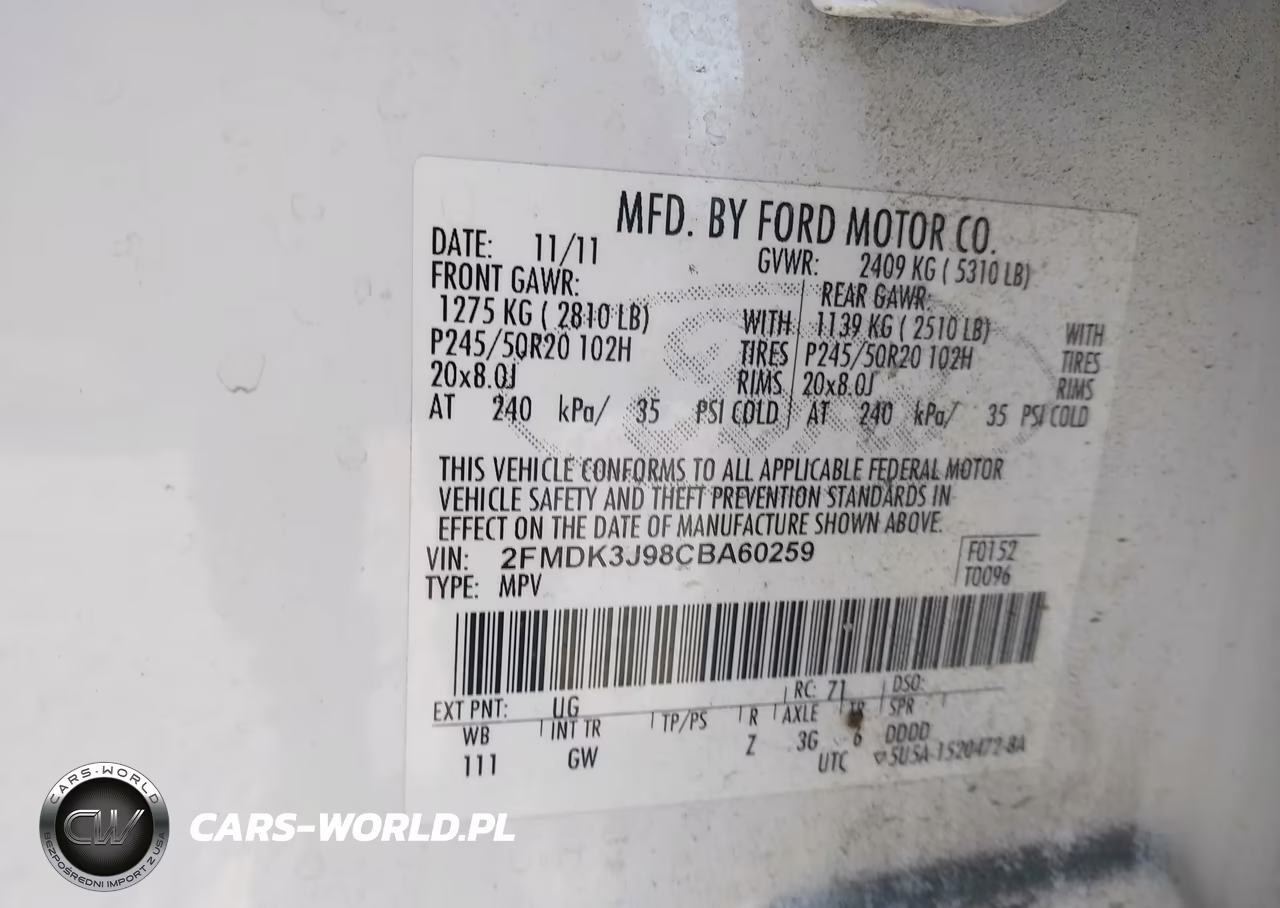 2012 Ford Edge Sel VIN:2FMDK3J98CBA60259 - 9
