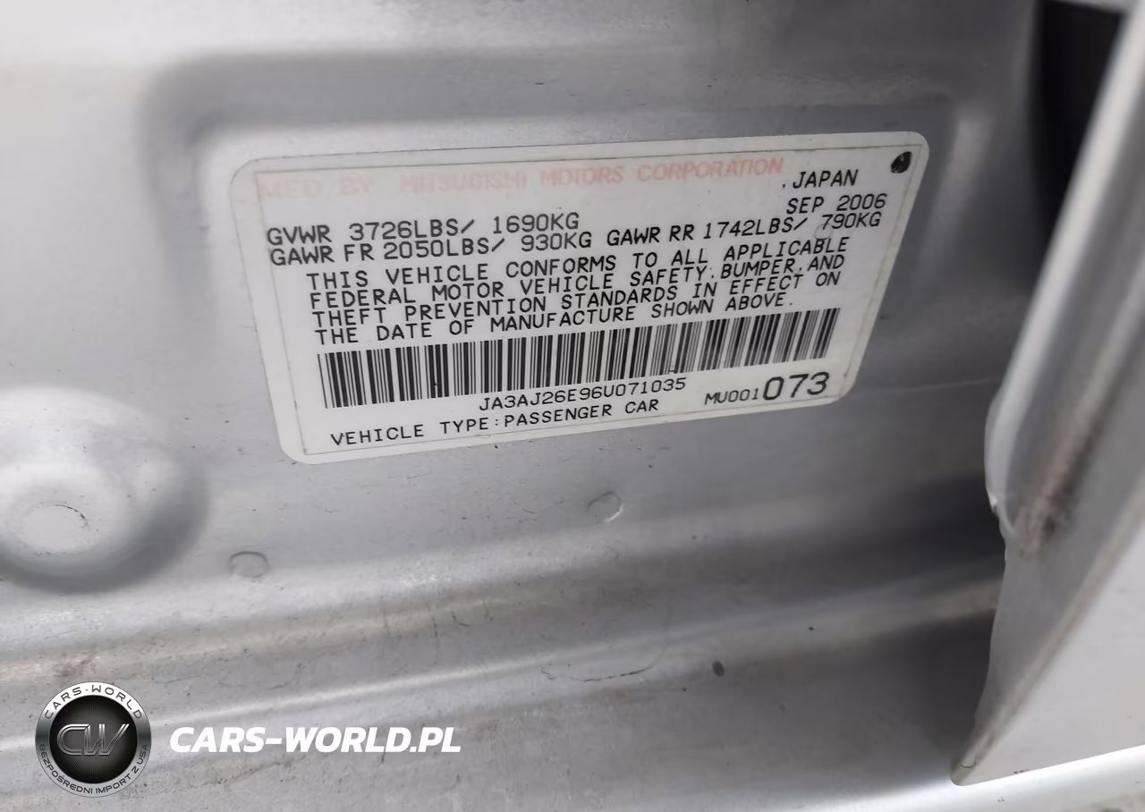 2006 Mitsubishi Lancer Es-Se VIN:JA3AJ26E96U071035 - 9